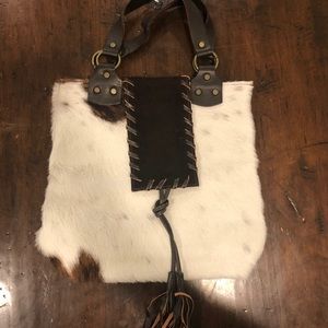 Genuine Cowhide & Suede Handbag